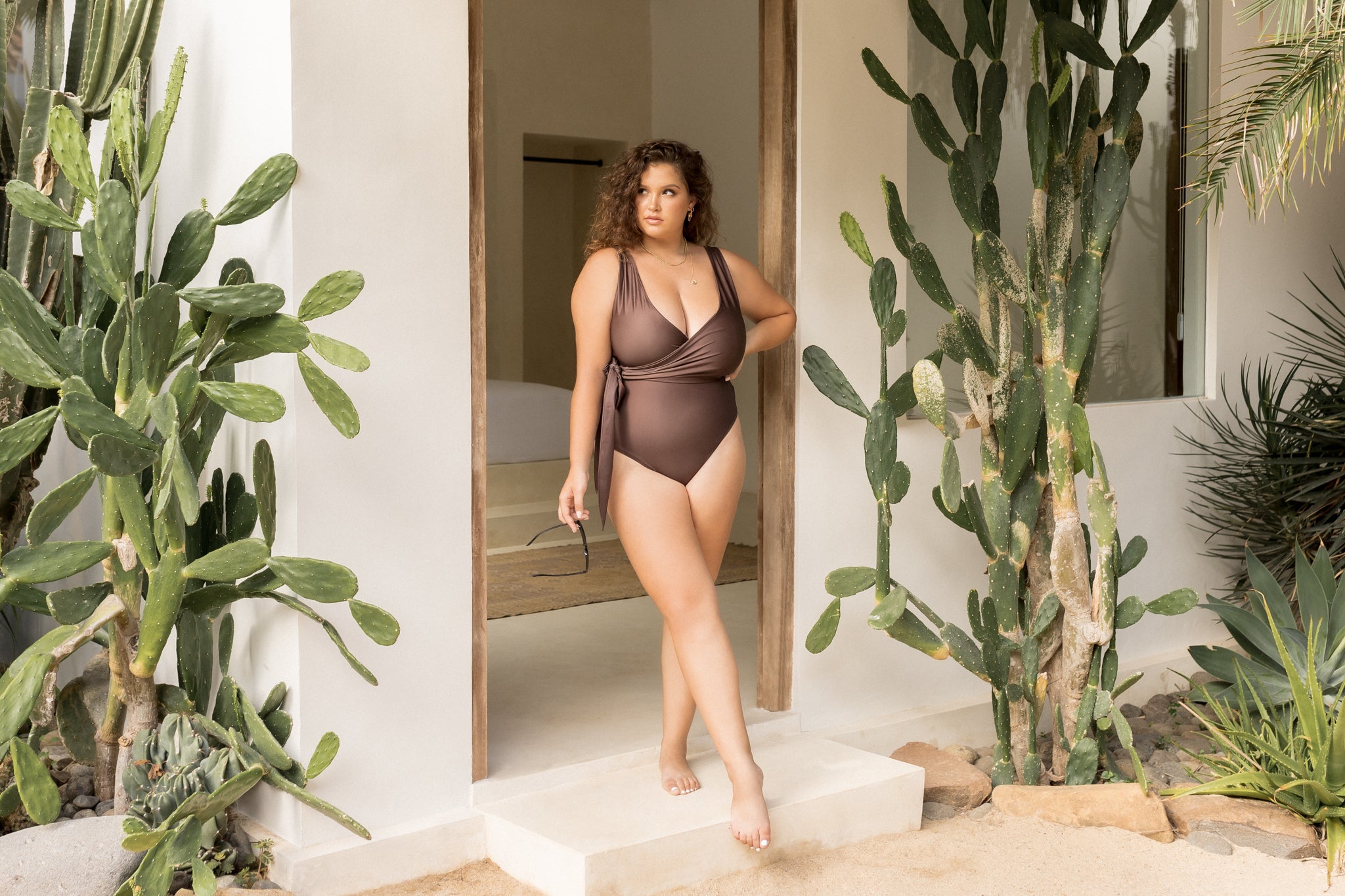Long-sleeved One-piece Swimsuit With Small Breasts, Conservative