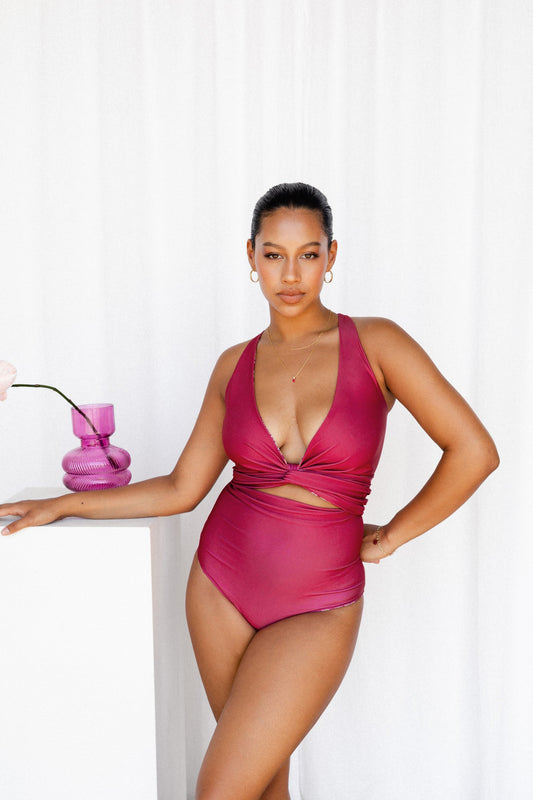 Paisley - Sangria Pink Reversible Bikini Bottoms - Second/Sample