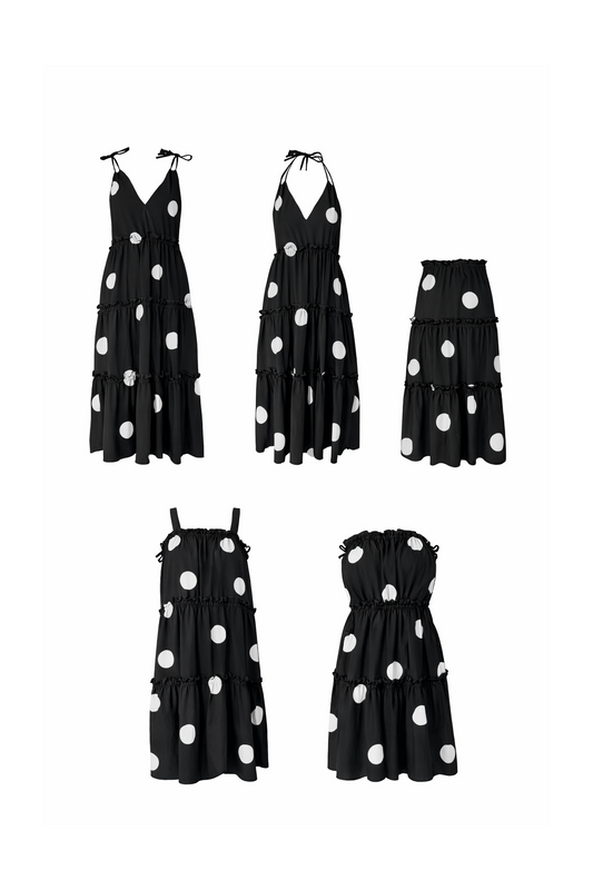 Viviana Multiway Tier Dress - Dorothy Large Spot - Sample