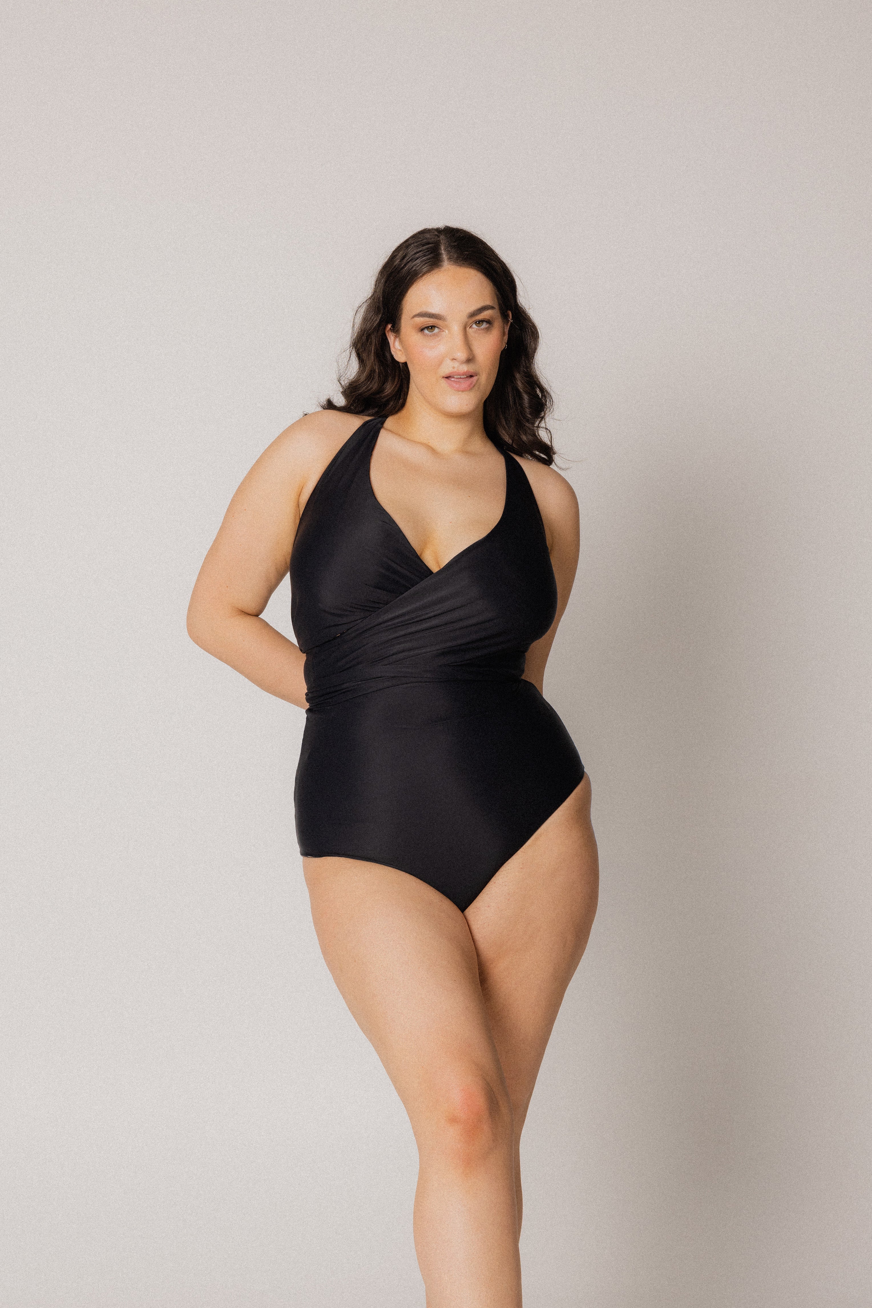 Coco Reversible Wrap Swimsuit | Women's Black & White One-piece