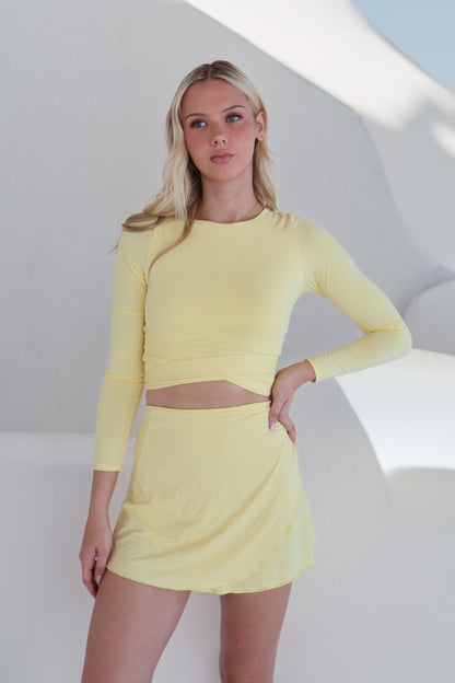 Meringue Long Sleeve Wrap Top