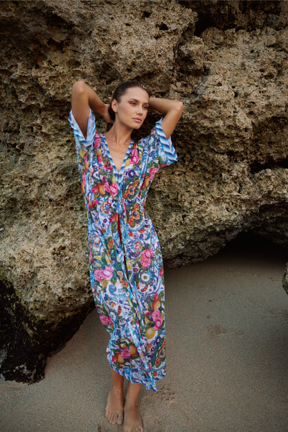 Mesh Cecile Kaftan Dress - Sicilia
