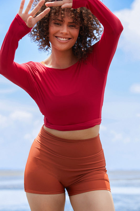 Long Sleeve Swim Wrap Top – Baiia Swimwear