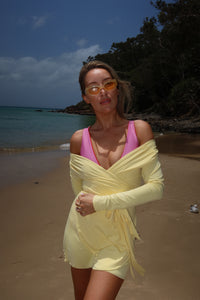 Meringue Long Sleeve Wrap Top