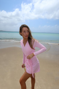 Bon Bon Long Sleeve Wrap Top - Pink
