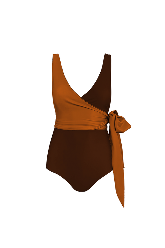 Rust / Cacao Reversible Wrapsuit - Second/Sample
