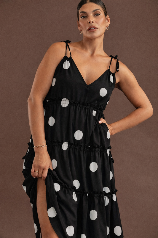 Viviana Multiway Tier Dress - Dorothy Large Spot - Sample