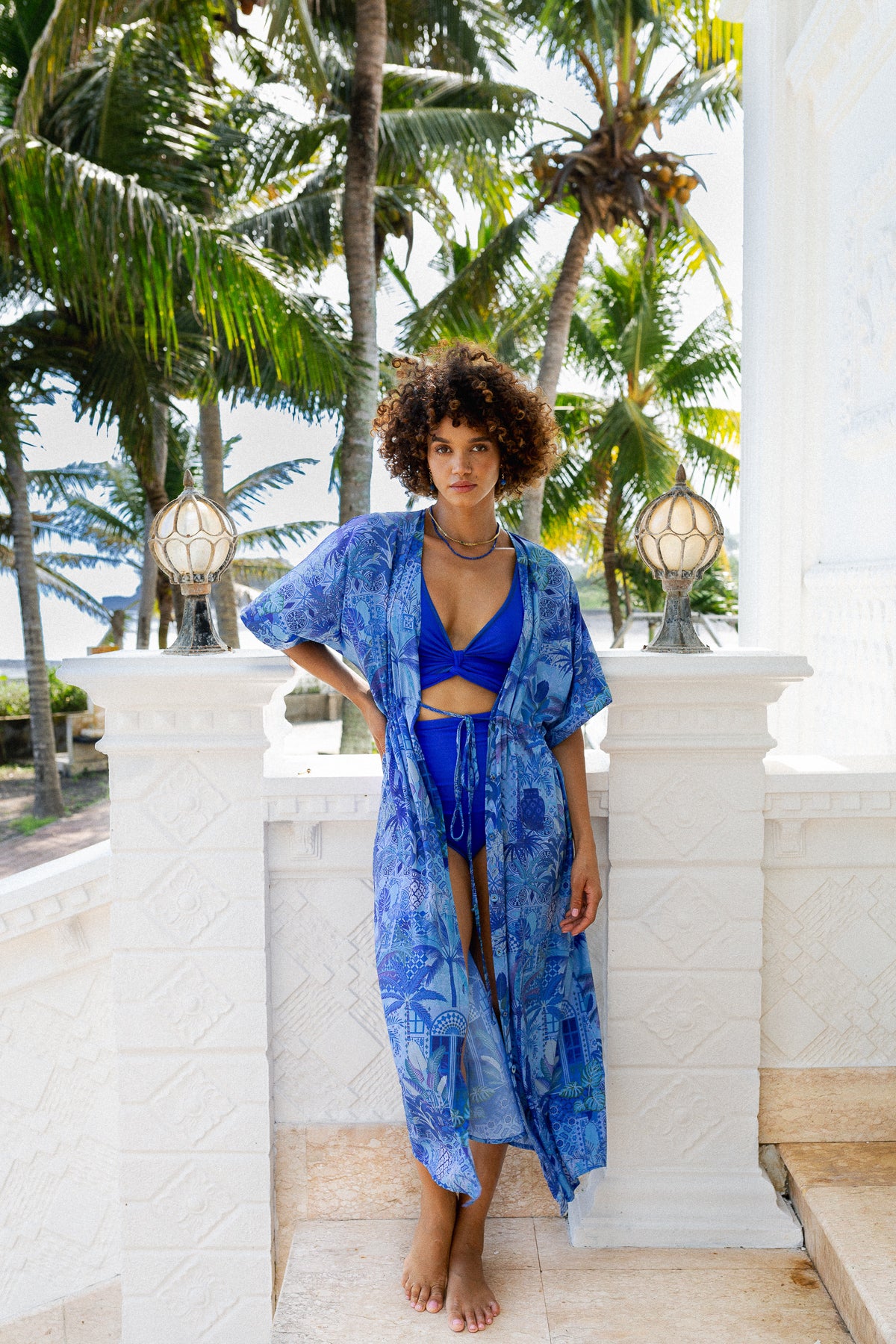 Blue beach kaftan sales