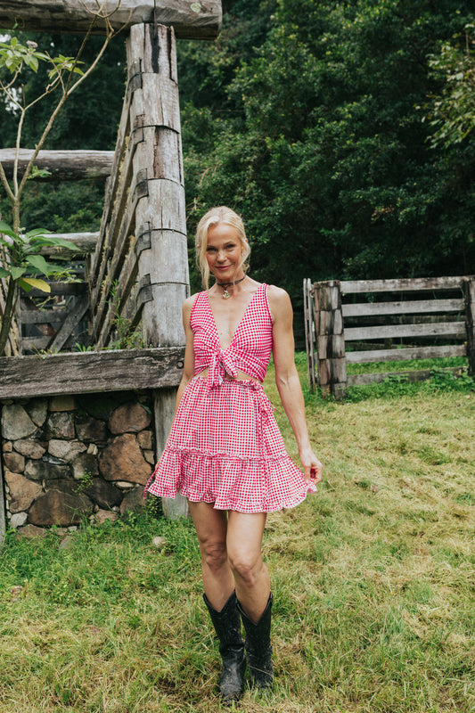 Viv Dress - Betty Red Gingham
