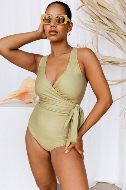 Pear bikini with tie to side for more coverage