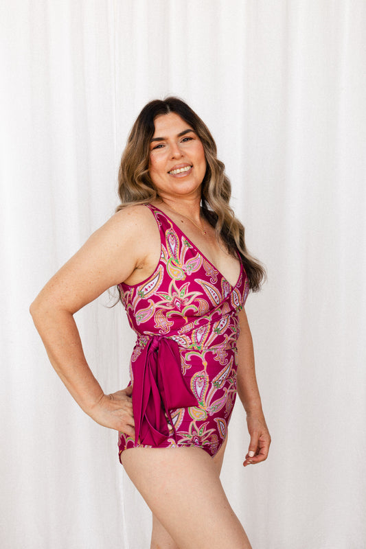 Sangria Pink Reversible Classic Bikini Top