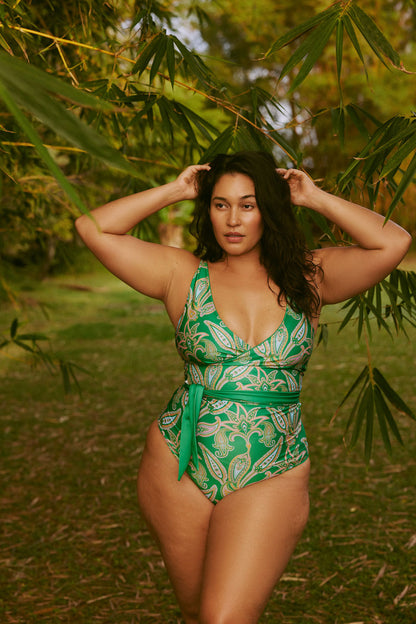 Paisley - Appletini Green Reversible Bikini Bottoms
