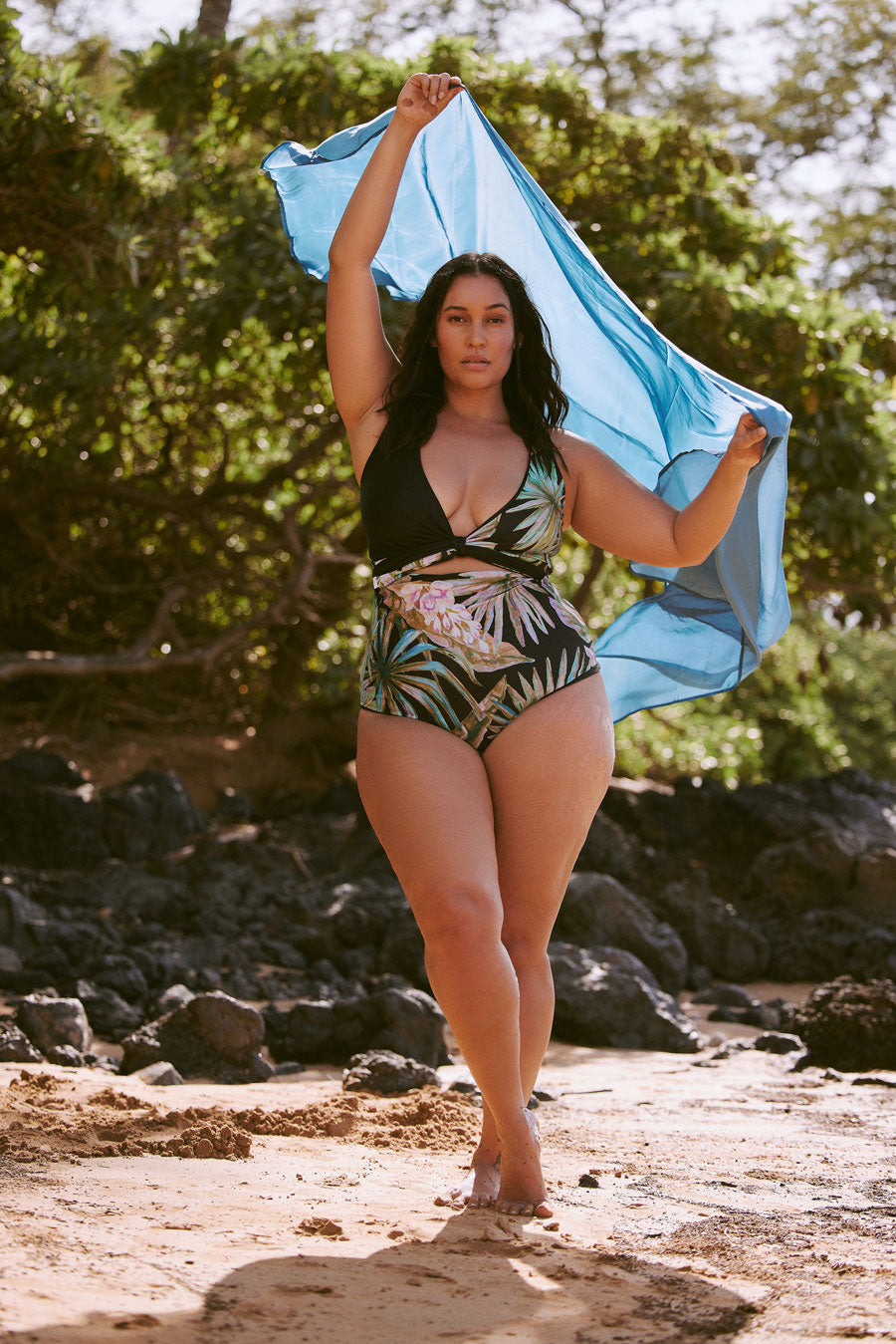 Tahiti Sarong in Blue Beach Cover-up Women's Skirt – Baiia