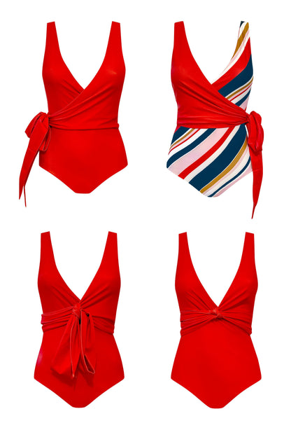 Monaco Navy Stripe Reversible Wrapsuit - Second/Sample