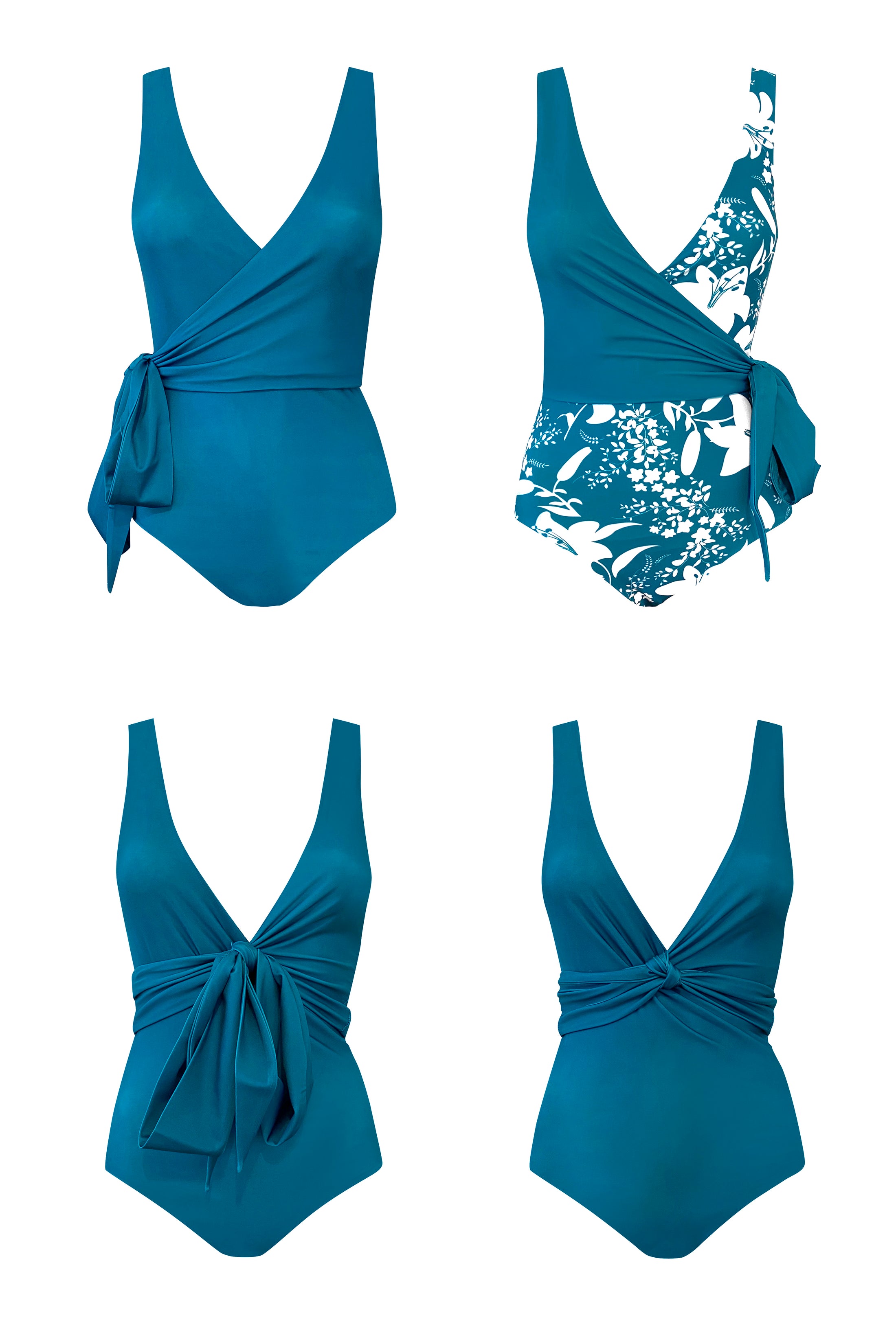 Tahiti Reversible Wrap Swimsuit Women's Blue Onepiece Baiia Swimwear